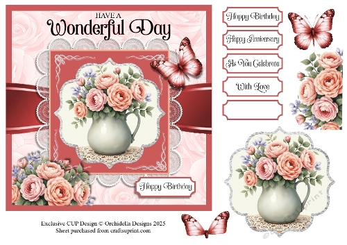 Beautiful Rose Vase Birthday