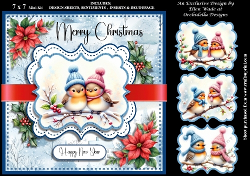 Two Little Birds on a Holly Branch