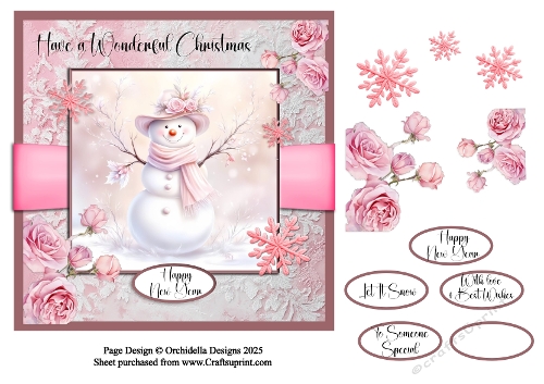 Rosy Christmas Snowman