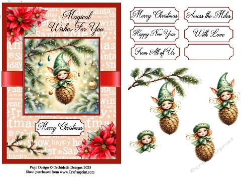 Christmas Elf Bauble 5x7