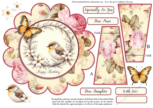 Shaped Birthday Bird Wreath