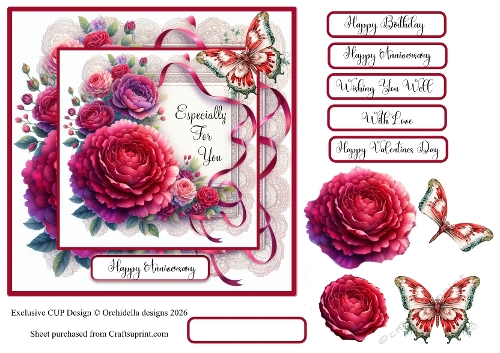 Red Rose and Ribbons Anniversary
