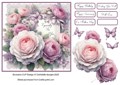 Pink Roses, Lilac and Lace