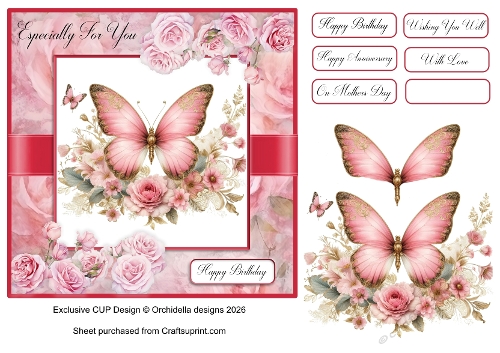 Special Gold Rose Butterfly