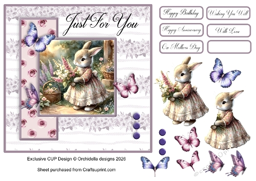 Sweet Bunny Butterflies & Flowers