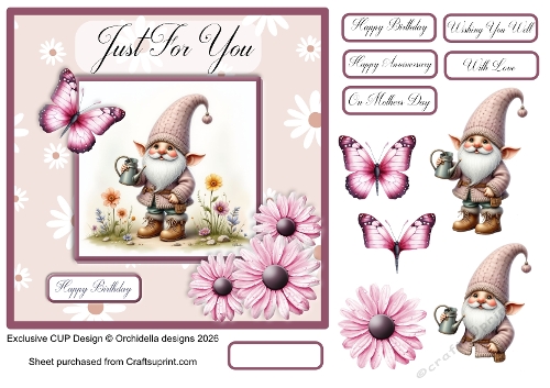 Pink Daisy Garden Gnome
