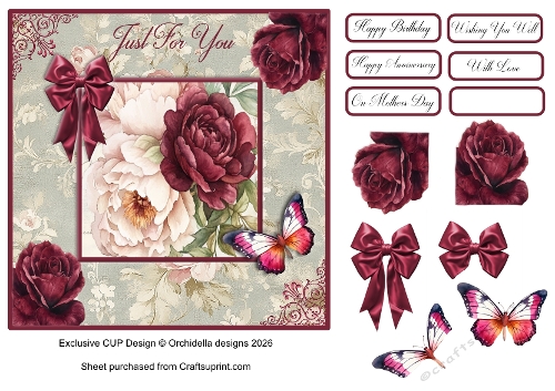 Vintage Roses and Butterfly