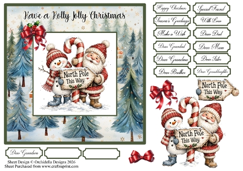 Jolly Holly Santa & Snowman