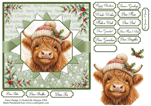 Happy Christmas Highland Cow