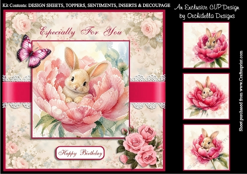 Birthday Bunnies in Petals