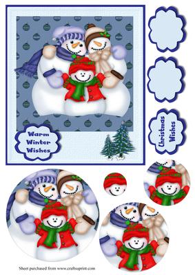 Snowman Family Card Front