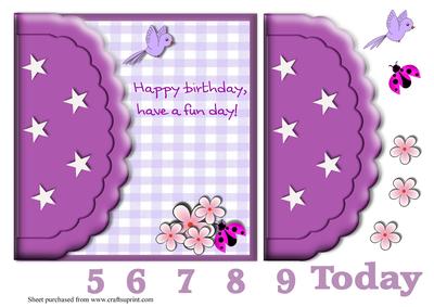 Girls Pretty in Purple Card Front
