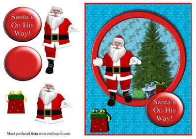 Santa's on His Way Card Front