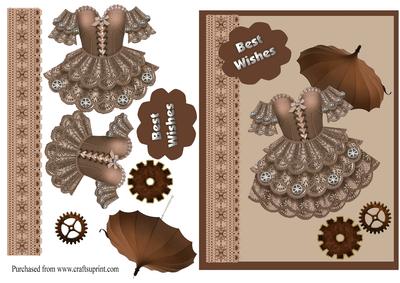 Best Wishes Steampunk Card Front