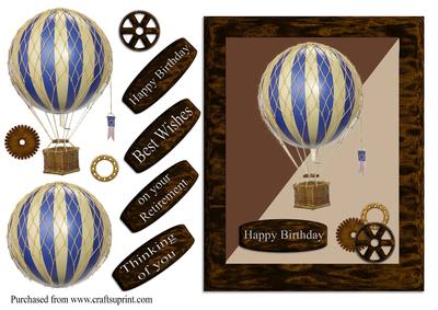 Steampunk Balloon Card Front