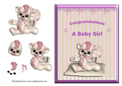 Pretty in Pink Baby Girl Card Front