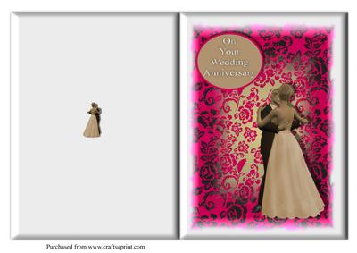 Wedding Anniversary in Rose Quick Card