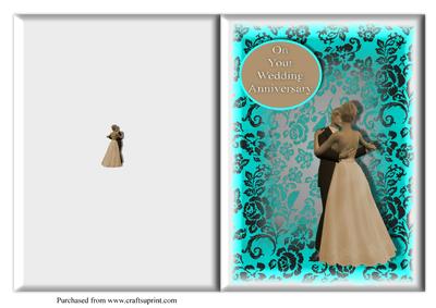 Wedding Anniversary Blue Rose Quick Card