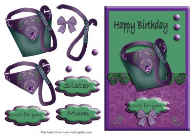 Happy Birthday Handbag Elegance Card Front