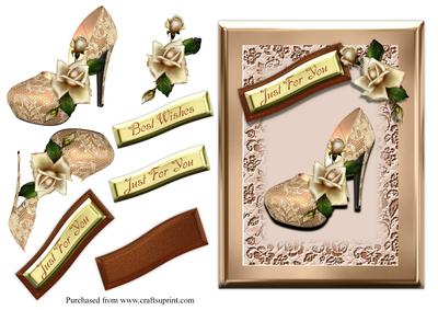 Elegant Lace Shoe Card Front