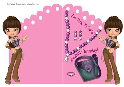 Girls Shaped Quick Card