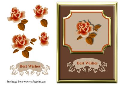 Best Wishes Rose Card Front