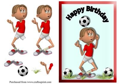 Footballer Happy Birthday Card Front