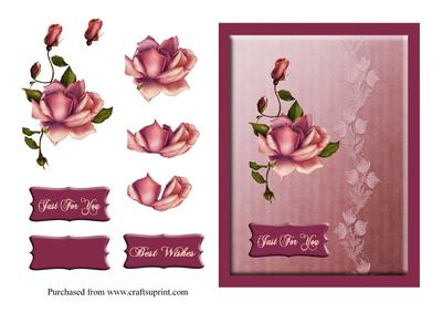 Rose and Lace Just for You Card Front