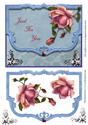 Blue Rose Envelope Style Card Front