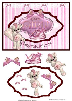 Bootiful Baby Girl Card Front