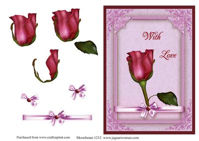 With Love Rosebud Card Front