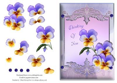 Thinking of You Pansy Card Front