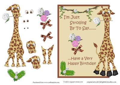 Giraffe Over the Edge Card Front