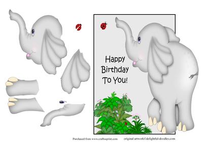 Elephant Over the Edge Card Front