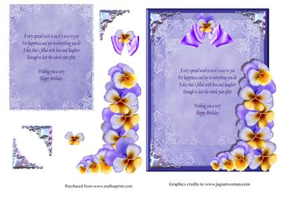 Pansies and Lace Birthday Wishes
