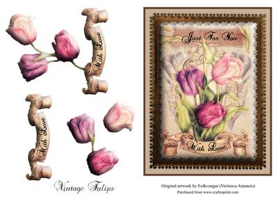 Vintage Tulips Card Front