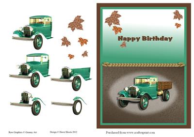 Vintage Truck Happy Birthday