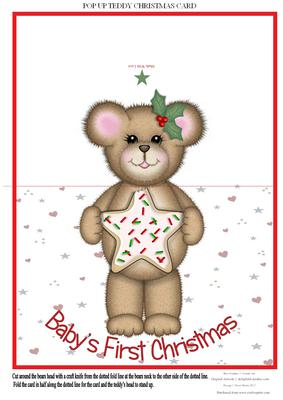Pop Up Teddy Christmas Card