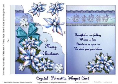 Crystal Poinsettia Shaped Card