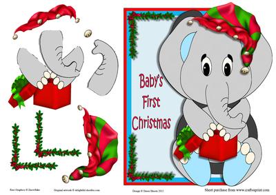 Baby Boy First Christmas Elephant