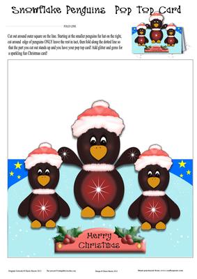 Snowflake Penguins Pop Top Card