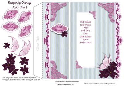 Burgundy Overlap Card Front