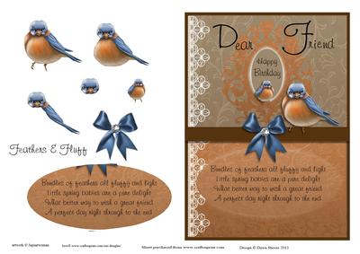 Feathers and Fluff Dear Friend Card Front