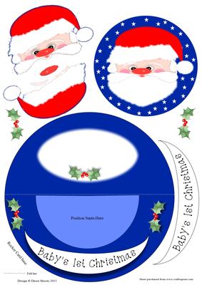 Santa Rocking Card Baby's 1st Christmas