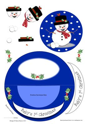 Snowman Rocking Card Baby's 1st Christmas