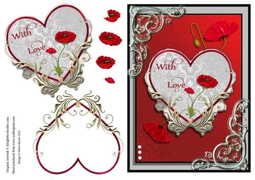 With Love Poppy Heart