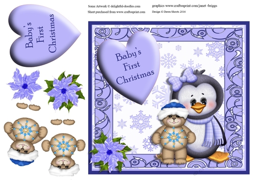 Penguin Babys First Christmas Blue