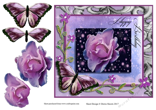 Happy Fleur Purple Rose