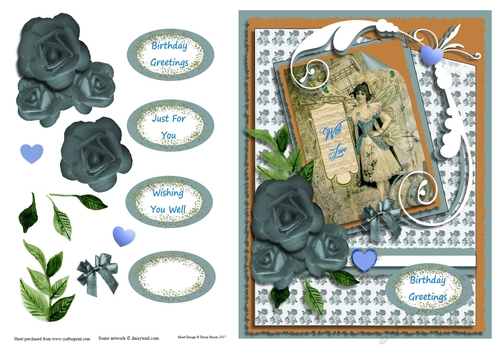 Vintage Blue Fairy Wishes