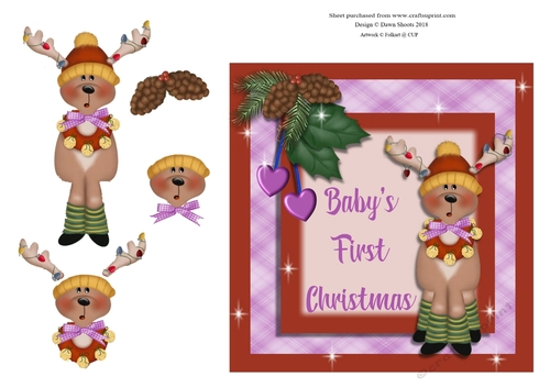 Baby Girl First Christmas Reindeer